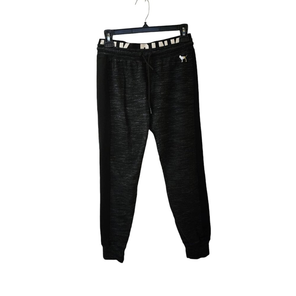 Victoria's Secret Black White Heathered Joggers Women's Small FLAWS Please READ